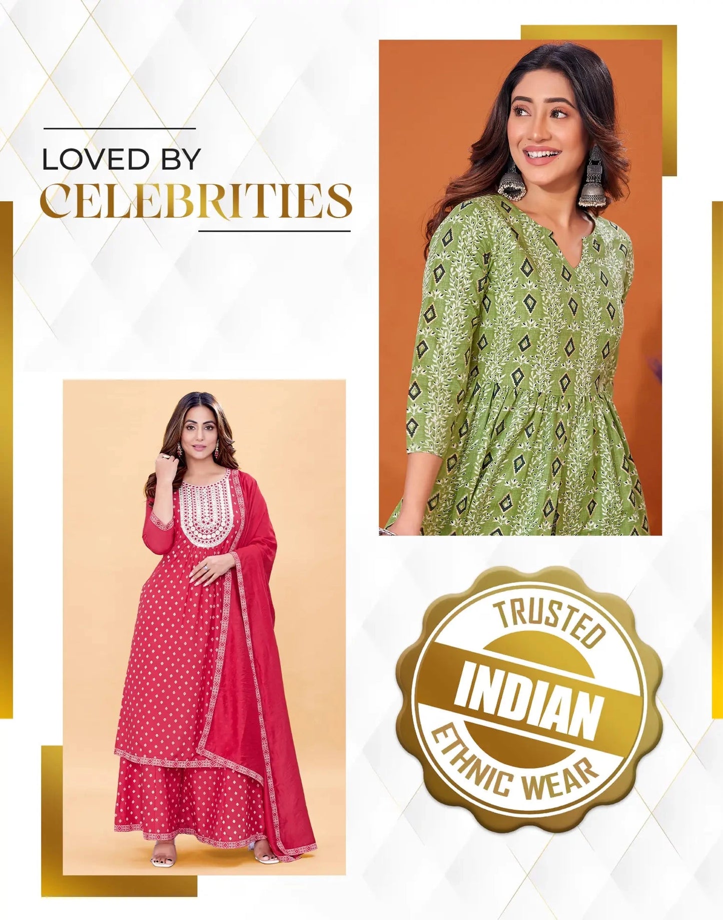 Cotton Straight Printed V-Neck Kurta with Pant & Dupatta