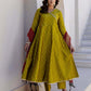 Silk Weaving, Embroidery Lace Anarkali Kurta with Pant & Dupatta
