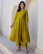 Taffeta Butti Woven Anarkali 3 Piece Kurta Set