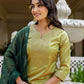 Silk Blend Sequins Work, Embroidery and Embroidery Lace, Printed and Foil Printed Straight Kurta with Pant & Dupatta