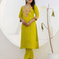 Silk Blend Embroidery Work and Embroidery Lace Straight Kurta with Pant & Dupatta