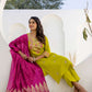 Silk Blend Embroidery Work and Embroidery Lace Straight Kurta with Pant & Dupatta
