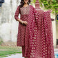 Cotton Printed Straight Kurta with Pant & Dupatta