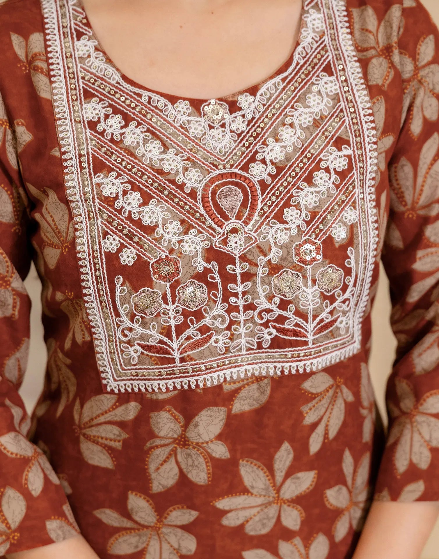 Viscose Rayon Embroidered Straight 3 Piece Kurta Set