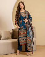 Viscose Rayon Printed Straight 3 Piece Kurta Set