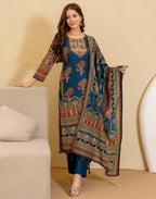 Viscose Rayon Printed Straight 3 Piece Kurta Set