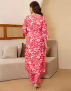 Viscose Rayon Floral Print Straight 3 Piece Kurta Set