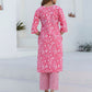 Cotton Printed, Embroidery and Mirror Work A-Line Kurta with Pant & Dupatta