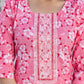 Cotton Printed, Embroidery and Mirror Work A-Line Kurta with Pant & Dupatta