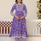 Cotton Embroidery and Sequin Work Anarkali Kurta with Pant & Dupatta