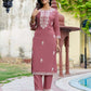 Rayon Embroidery, Sequins Work and Embroidery Lace Straight Kurta with Pant & Dupatta