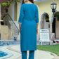 Rayon Embroidered Straight Kurta with Pant & Dupatta