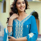Rayon Embroidered Straight Kurta with Pant & Dupatta