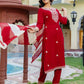 Rayon Embroidery, Sequins Work and Embroidery Lace Straight Kurta with Pant & Dupatta