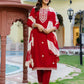 Rayon Embroidery, Sequins Work and Embroidery Lace Straight Kurta with Pant & Dupatta