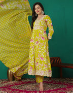 Viscose Rayon Embroidered Anarkali 3 Piece Kurta Set