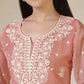 Silk Embroidered Straight Kurti