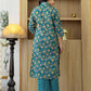 Cotton Printed and Embroidery Lace Anarkali Kurta with Pant & Dupatta