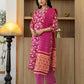 Cotton Printed and Embroidery Lace Anarkali Kurta with Pant & Dupatta