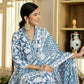 Cotton Printed and Embroidery Lace Anarkali Kurta with Pant & Dupatta