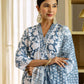 Cotton Printed and Embroidery Lace Anarkali Kurta with Pant & Dupatta