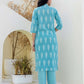 Cotton Printed, Embroidery and Sequins Work, Lace Straight Kurta with Pant & Dupatta