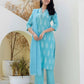 Cotton Printed, Embroidery and Sequins Work, Lace Straight Kurta with Pant & Dupatta