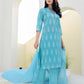 Cotton Printed, Embroidery and Sequins Work, Lace Straight Kurta with Pant & Dupatta
