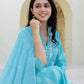 Cotton Printed, Embroidery and Sequins Work, Lace Straight Kurta with Pant & Dupatta