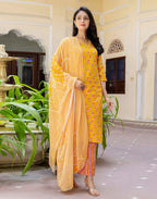 Viscose Rayon Floral Print Straight 3 Piece Kurta Set