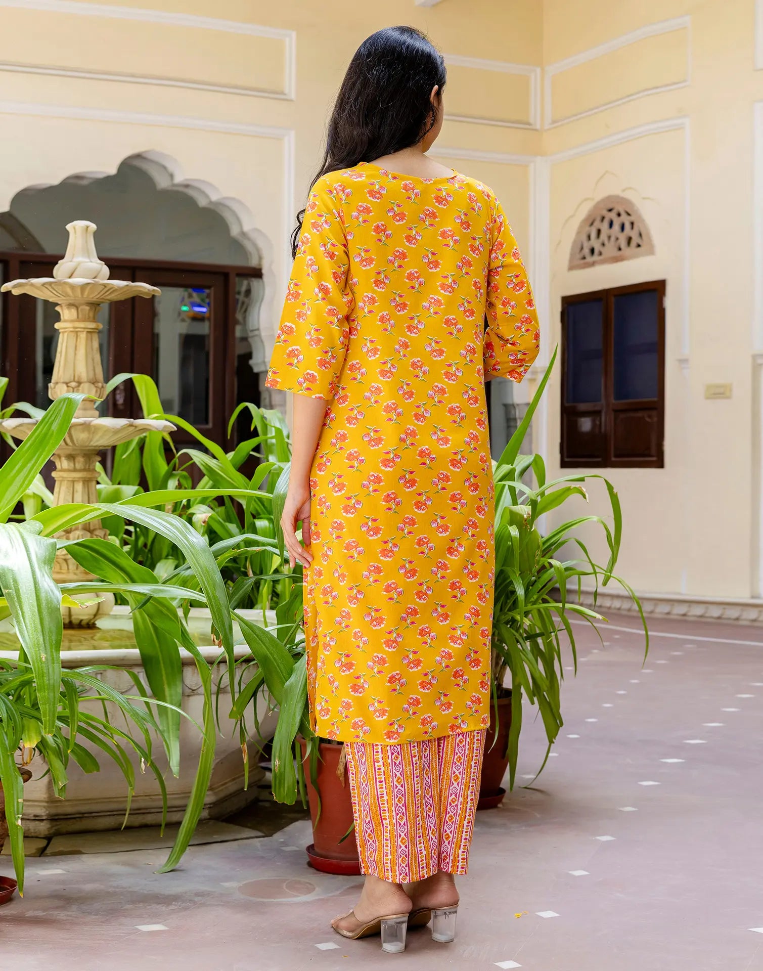 Viscose Rayon Floral Print Straight 3 Piece Kurta Set