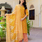 Cotton Printed, Embroidery and Sequins Work, Lace Straight Kurta with Pant & Dupatta