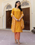 Viscose Rayon Floral Print Straight 3 Piece Kurta Set