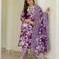 Cotton Straight Printed V-Neck Kurta with Pant & Dupatta