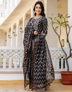 Viscose Rayon Printed Straight 3 Piece Kurta Set