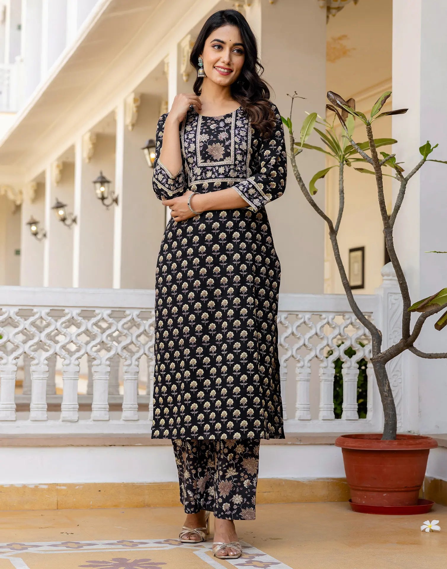 Viscose Rayon Printed Straight 3 Piece Kurta Set