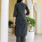 Cotton Printed, Fabric Lace Straight Kurta with Pant & Dupatta