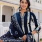 Cotton Printed, Embroidery Lace Straight Kurta with Pant & Dupatta