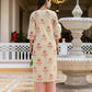 Cotton Floral Printed, Fabric Lace A-Line Kurta with Pant & Dupatta