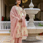 Cotton Floral Printed, Fabric Lace A-Line Kurta with Pant & Dupatta