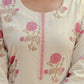 Cotton Floral Printed, Fabric Lace A-Line Kurta with Pant & Dupatta
