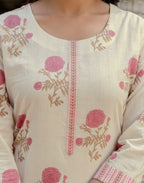 Viscose Rayon Floral Print Straight 3 Piece Kurta Set