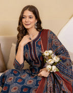 Viscose Rayon Printed Straight 3 Piece Kurta Set