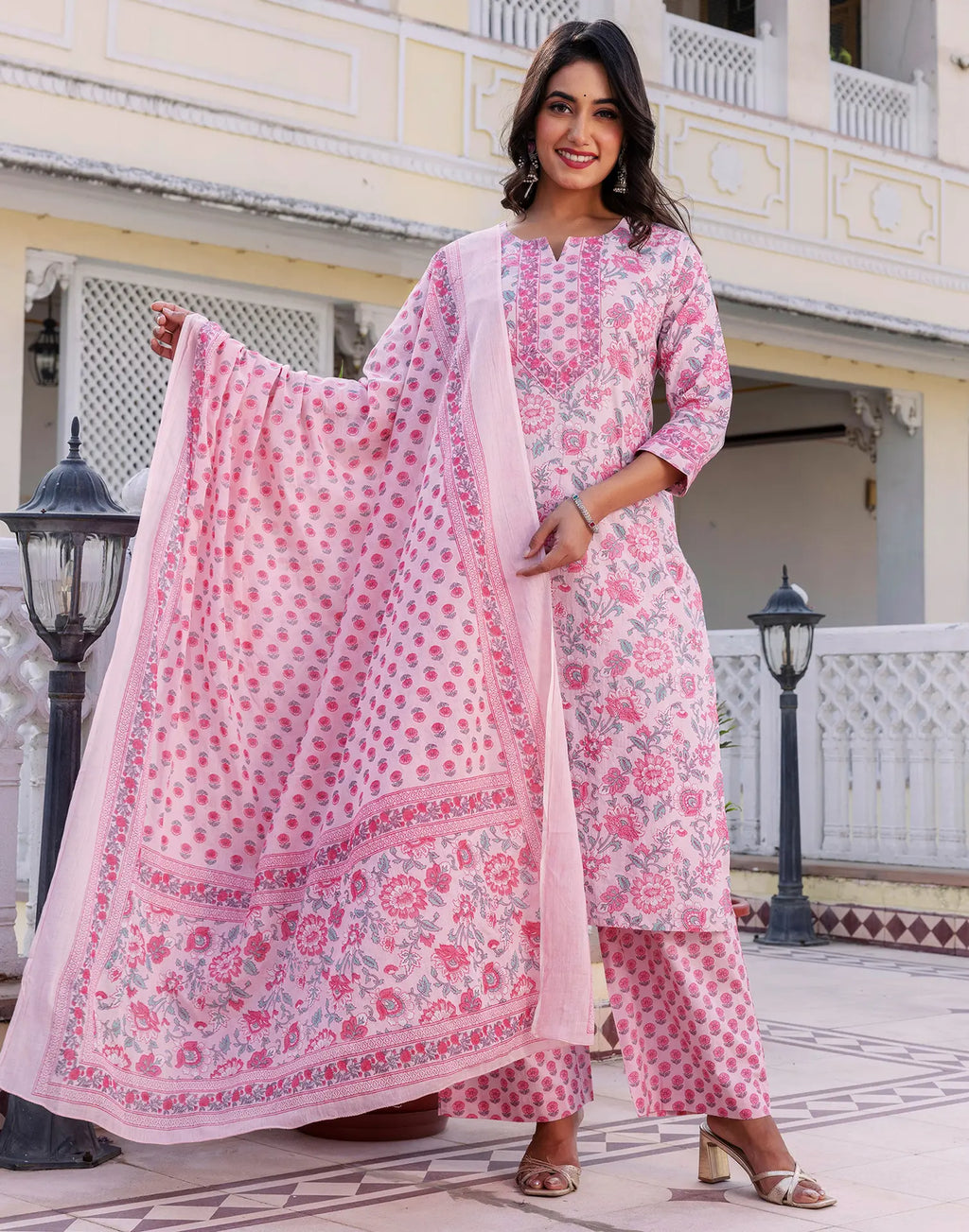 Viscose Rayon Printed Straight 3 Piece Kurta Set