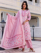Viscose Rayon Printed Straight 3 Piece Kurta Set