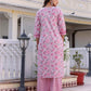 Cotton Printed A-Line Kurta with Pant & Dupatta