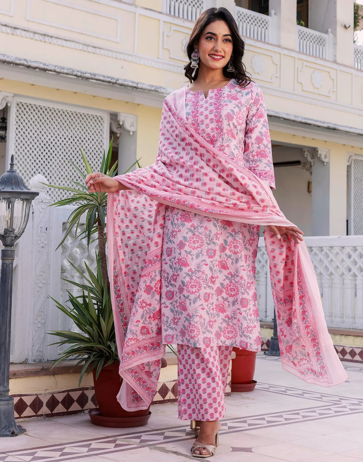 Viscose Rayon Printed Straight 3 Piece Kurta Set
