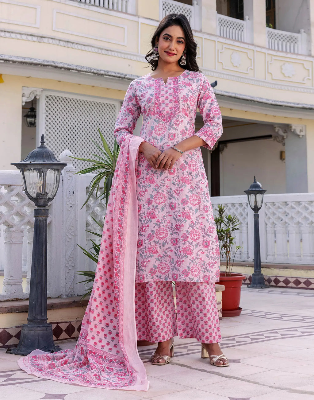 Viscose Rayon Printed Straight 3 Piece Kurta Set