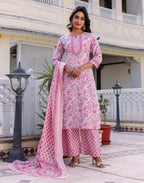 Viscose Rayon Printed Straight 3 Piece Kurta Set
