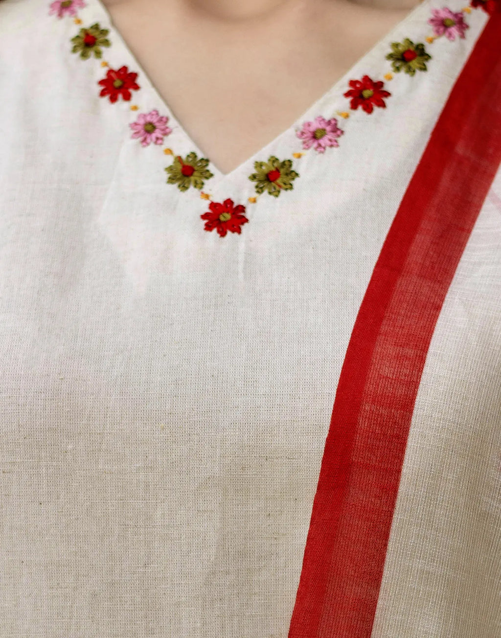 Skylee Cotton Embroidered Straight 3 Piece Kurta Set For Woman